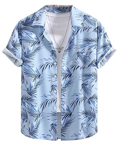 Men's Rayon Shirt - Summer Button Down Shirts | Half Sleeve Printed |Formal |Casual Stylish | Man Regular Fit